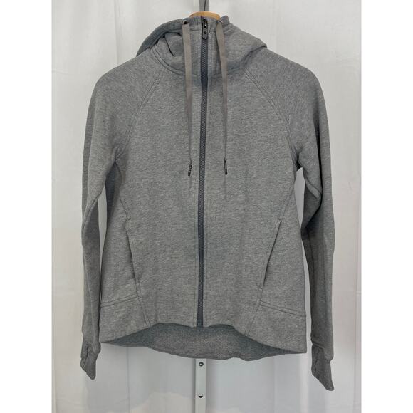 LULULEMON Fleece Please Hoodie Full Zip Sweatshirt Heathered Speckled Gray Sz 4 - Picture 1 of 9